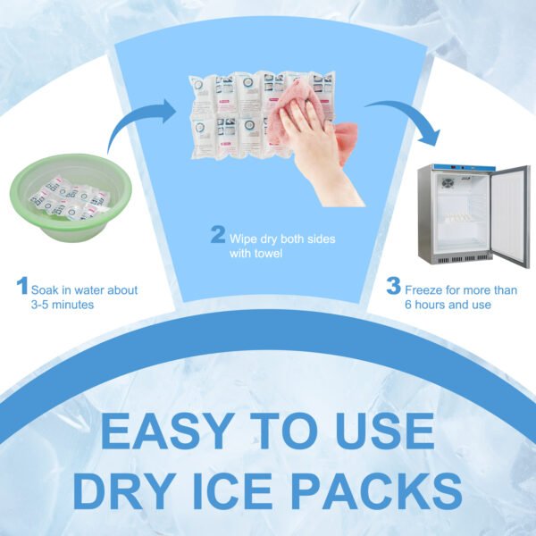 WORLD-BIO Dry Ice Pack for Shipping Frozen Food, Flexible Cold Ice Pack Sheets for Coolers, Long Lasting Freezer Ice Packs - 图片 4