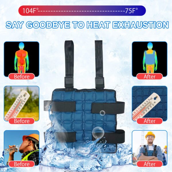 Cooling Vest by WORLD-BIO for Men & Women - Adjustable Cooling Ice Vest for Motorcycle, Workers, Sports, Outdoor - 图片 5