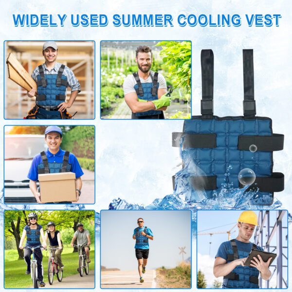 Cooling Vest by WORLD-BIO for Men & Women - Adjustable Cooling Ice Vest for Motorcycle, Workers, Sports, Outdoor - 图片 7