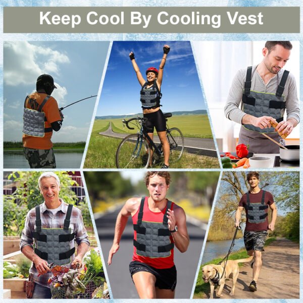 Cooling Vest by WORLD-BIO for Men & Women, Hot Weather, Ice Vest with 72 Ice Cells Ice Packs,SAP material, stays cold for 4 hour + - 图片 10