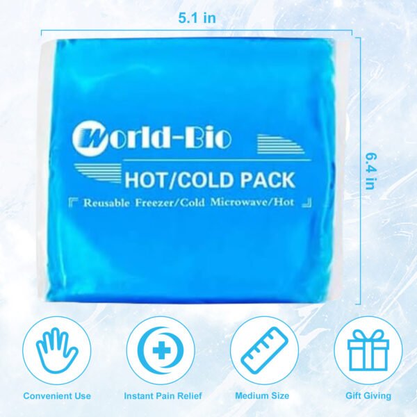 WORLD-BIO Reusable Hot Cold Pack Compress for Pain Relief Flexible Therapy on Neck, Arm, Knee, Leg, Shoulder, Elbow, Wrist - 图片 3