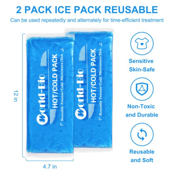 Soft Ice Packs Reusable Gel Pack 2, Hot and Cold Gel Ice Packs for Injuries That’s Durable, Soft & Flexible, Fast Relief & Recovery - 图片 3