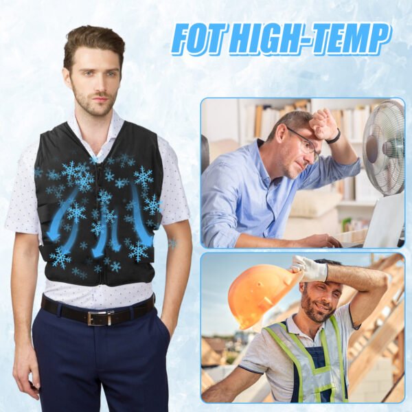 ooling Vest for Men & Women - Adjustable Ice Vest for Motorcycle, Workers, Sports, Outdoor, Heat Relief - 图片 6