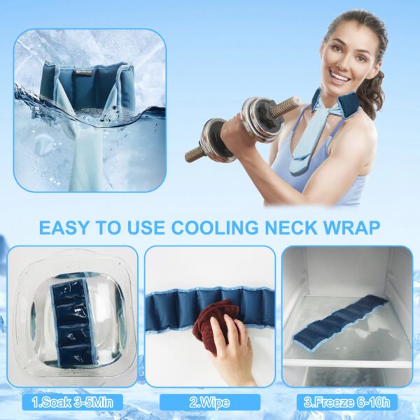 World-Bio Summer Body Neck Cooler Soft Breathable Instant Cooling Reusable Cold Packs - 图片 4