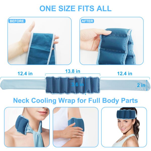 World-Bio Summer Body Neck Cooler Soft Breathable Instant Cooling Reusable Cold Packs - 图片 3
