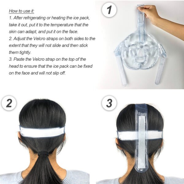 Gel Face Ice Pack Mask, 2 Cooling Masks for Face Swelling - 图片 5
