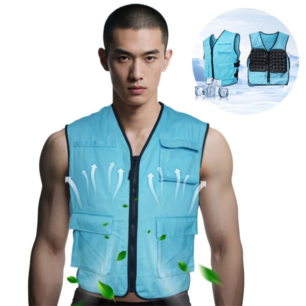 PCM Cooling Vest for Men With Ice Bag Adjustable Ice Vest - 图片 2