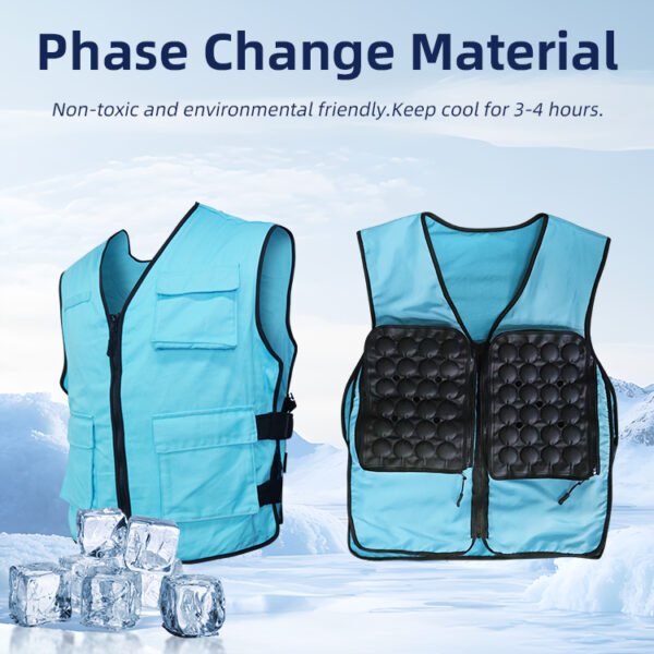 PCM Cooling Vest for Men With Ice Bag Adjustable Ice Vest - 图片 3