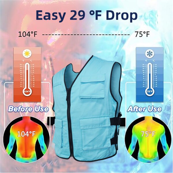 PCM Cooling Vest for Men With Ice Bag Adjustable Ice Vest - 图片 6