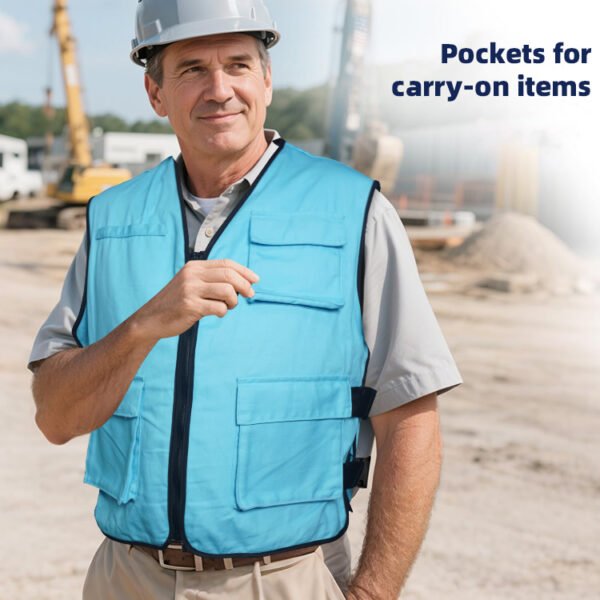 PCM Cooling Vest for Men With Ice Bag Adjustable Ice Vest - 图片 8