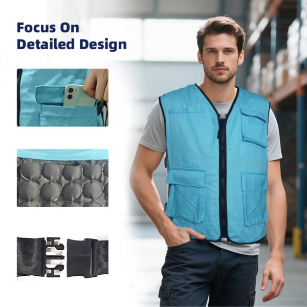 PCM Cooling Vest for Men With Ice Bag Adjustable Ice Vest - 图片 7