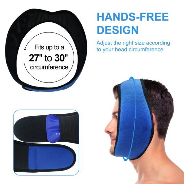 WORLD-BIO Jaw Wrap with 4 Reusable Gel Packs for Head, Chin - 图片 5