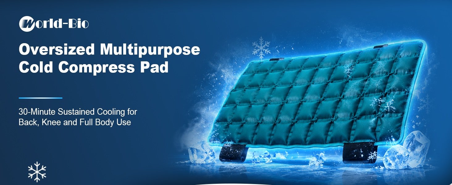 Oversized multipurpose cold compress pad for back knee and full body use