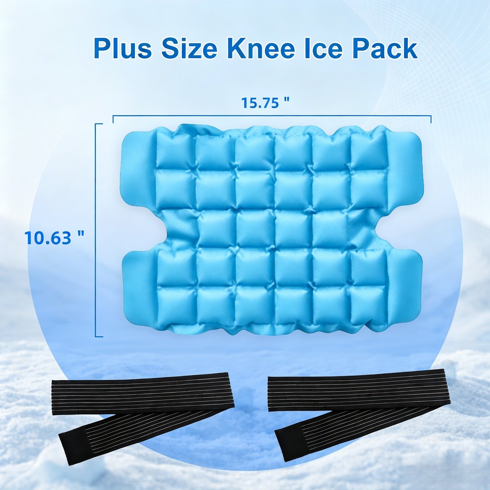 Plus size multi-cell knee ice pack with adjustable straps