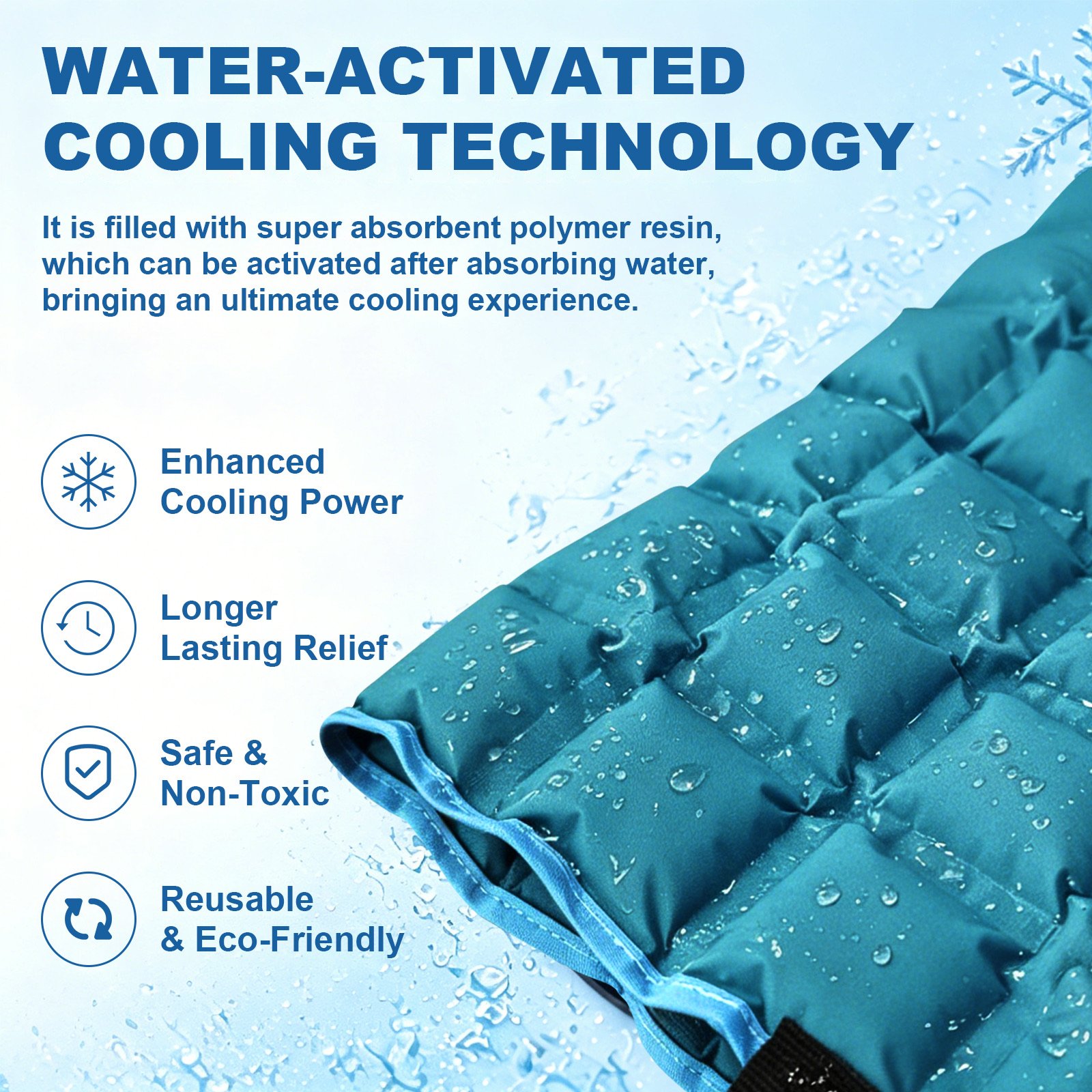 Water activated cold therapy pad with reusable cooling design